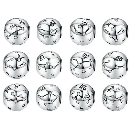 Sterling 925 Silver Horoscope Constellation Stars Charm – Pandora Compatible