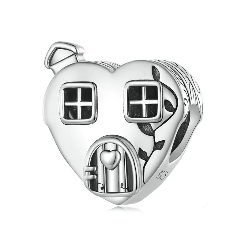 Familienhaus-Charm aus 925 Silber Schmuck