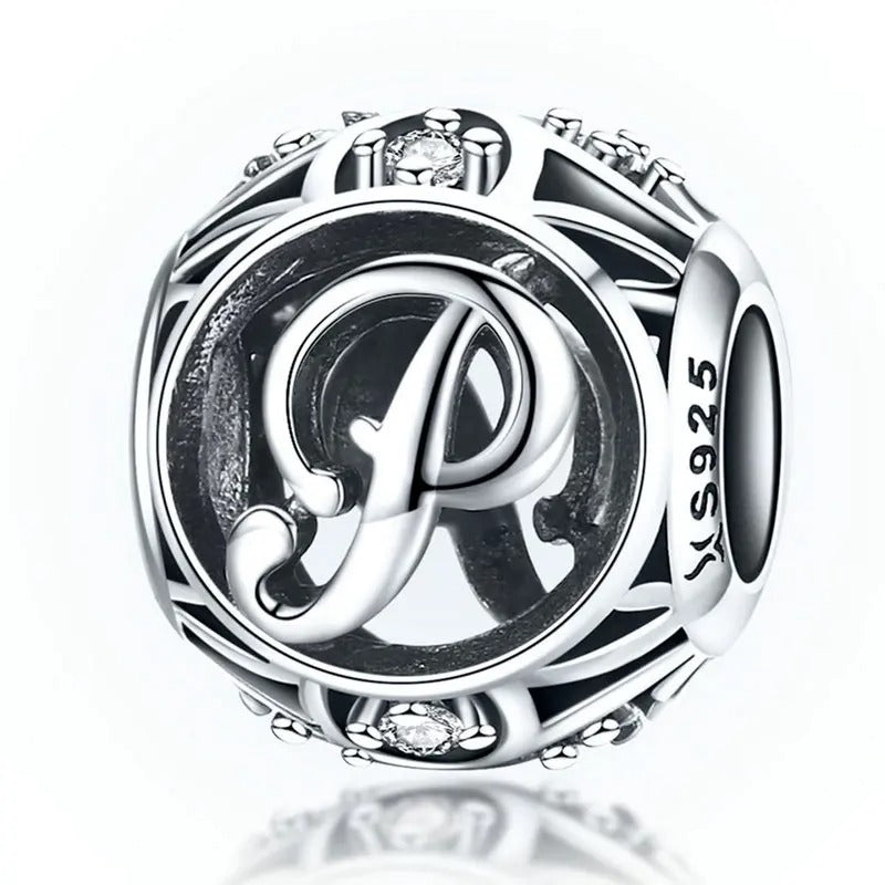 Sterling 925 silber Buchstabe P Anhänger Charm für Armband Compatible Pandora