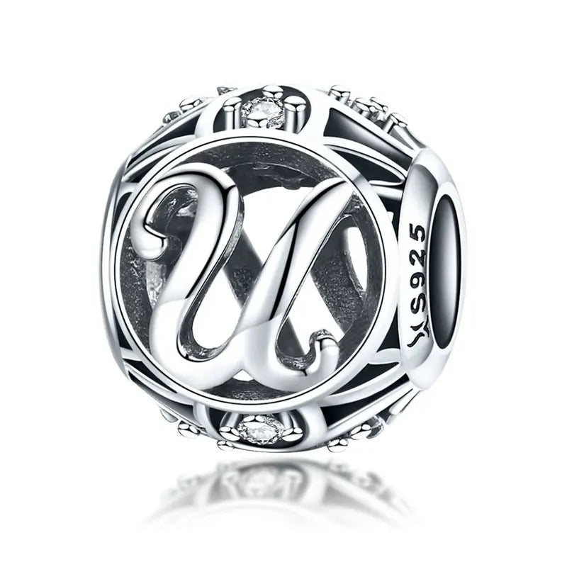 Sterling 925 silber Buchstabe U Anhänger Charm für Armband Compatible Pandora