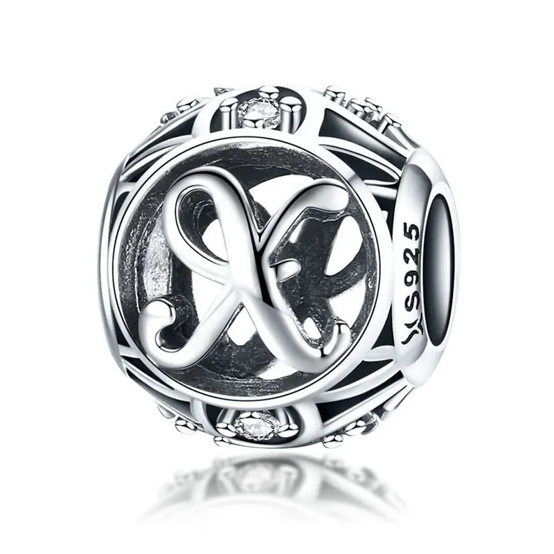 Sterling 925 silber Buchstabe x Anhänger Charm für Armband Compatible Pandora
