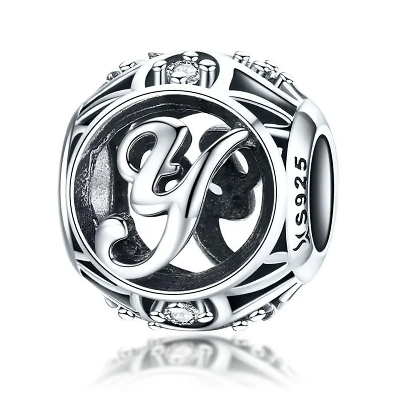 Sterling 925 silber Buchstabe y Anhänger Charm für Armband Compatible Pandora