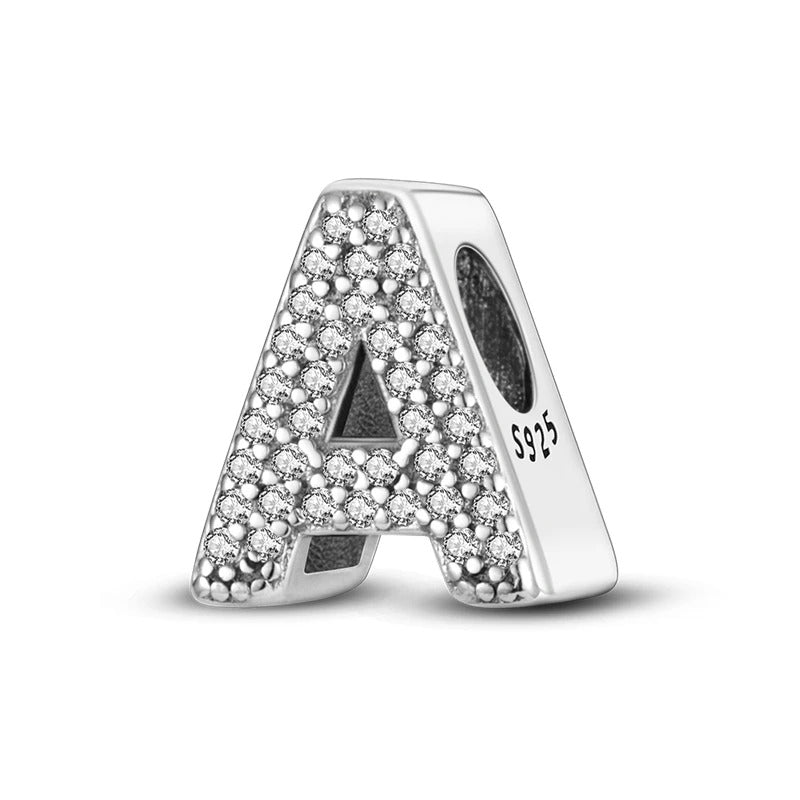 Sterling 925 silber Buchstabe A zweizeitig Anhänger Charm für Armband Compatible Pandora