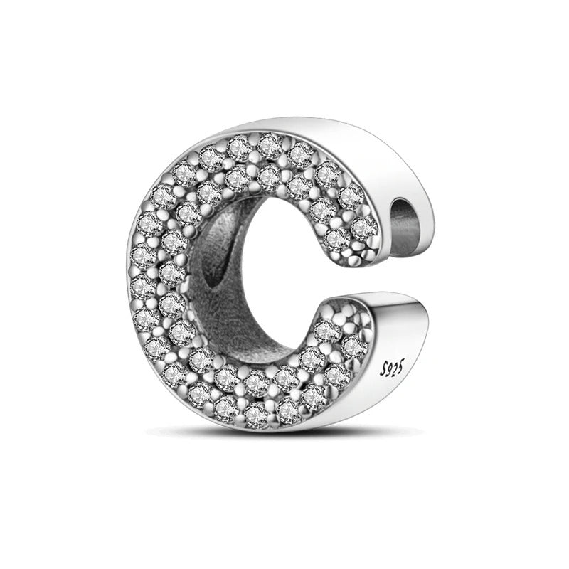 Sterling 925 silber Buchstabe C zweizeitig Anhänger Charm für Armband Compatible Pandora