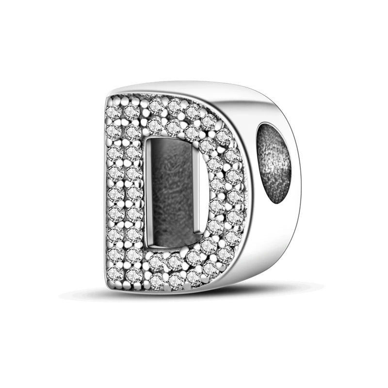 Sterling 925 silber Buchstabe D zweizeitig Anhänger Charm für Armband Compatible Pandora