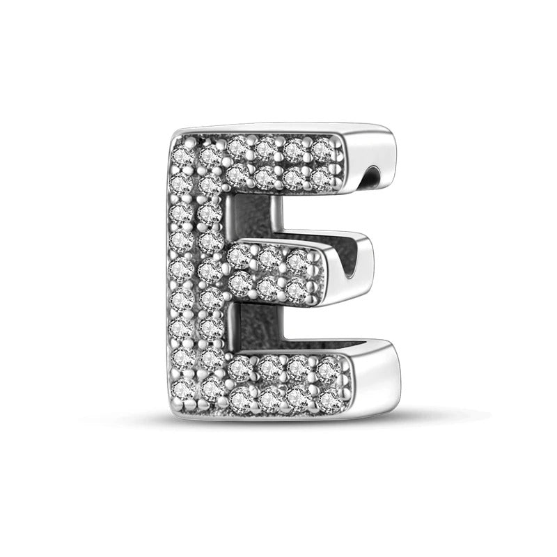 Sterling 925 silber Buchstabe E zweizeitig Anhänger Charm für Armband Compatible Pandora