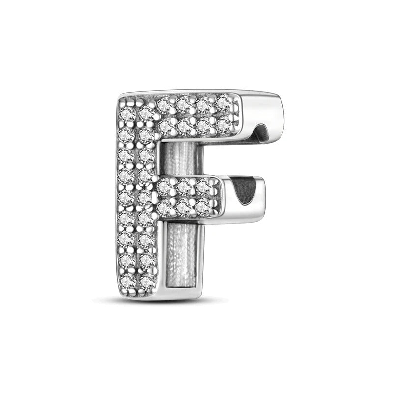 Sterling 925 silber Buchstabe F zweizeitig Anhänger Charm für Armband Compatible Pandora