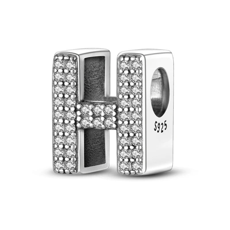Sterling 925 silber Buchstabe H zweizeitig Anhänger Charm für Armband Compatible Pandora