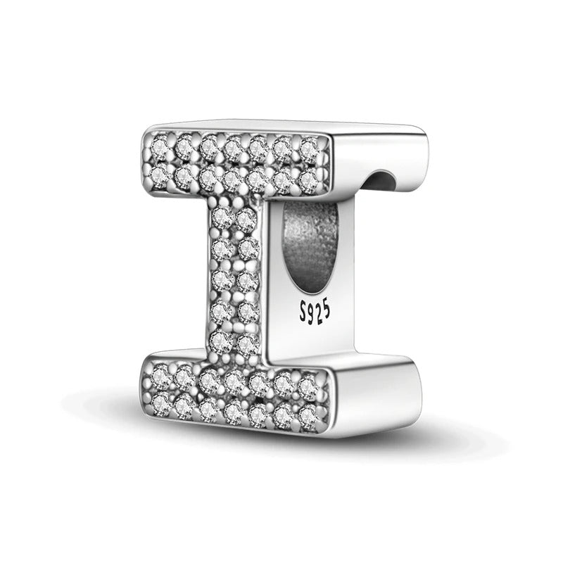 Sterling 925 silber Buchstabe I zweizeitig Anhänger Charm für Armband Compatible Pandora