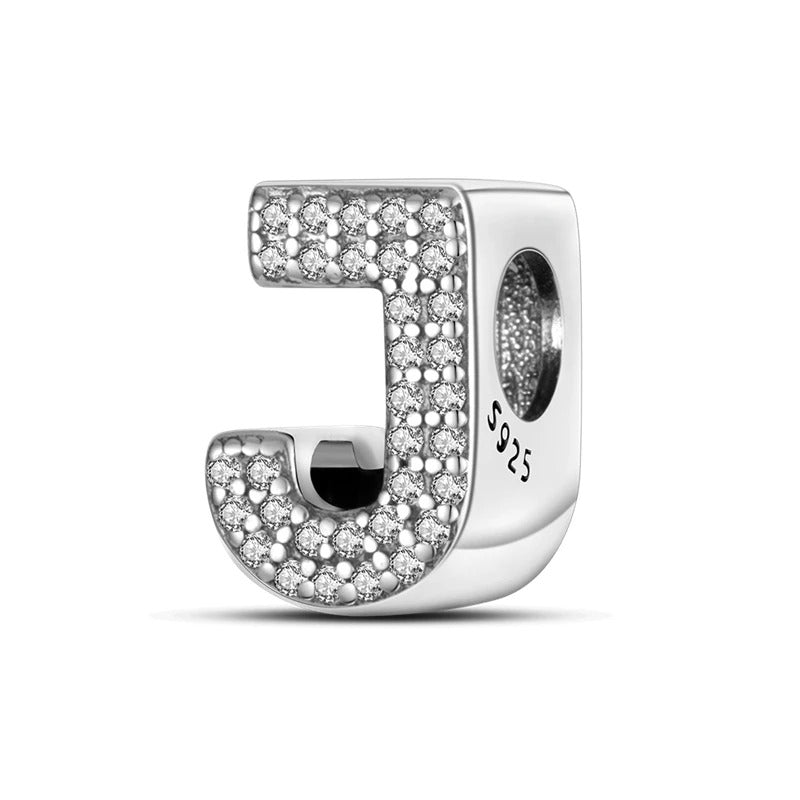Sterling 925 silber Buchstabe J zweizeitig Anhänger Charm für Armband Compatible Pandora