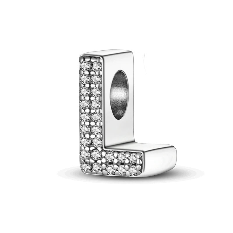 Sterling 925 silber Buchstabe L zweizeitig Anhänger Charm für Armband Compatible Pandora