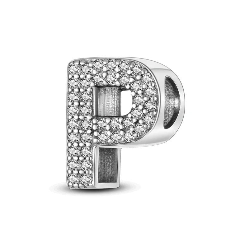 Sterling 925 silber Buchstabe P zweizeitig Anhänger Charm für Armband Compatible Pandora