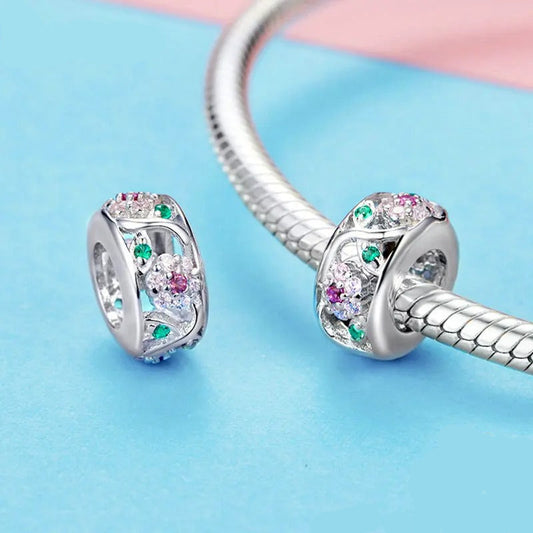 Sterling 925 Silver Spring Colorful Floral Zircon Charm – Pandora Compatible