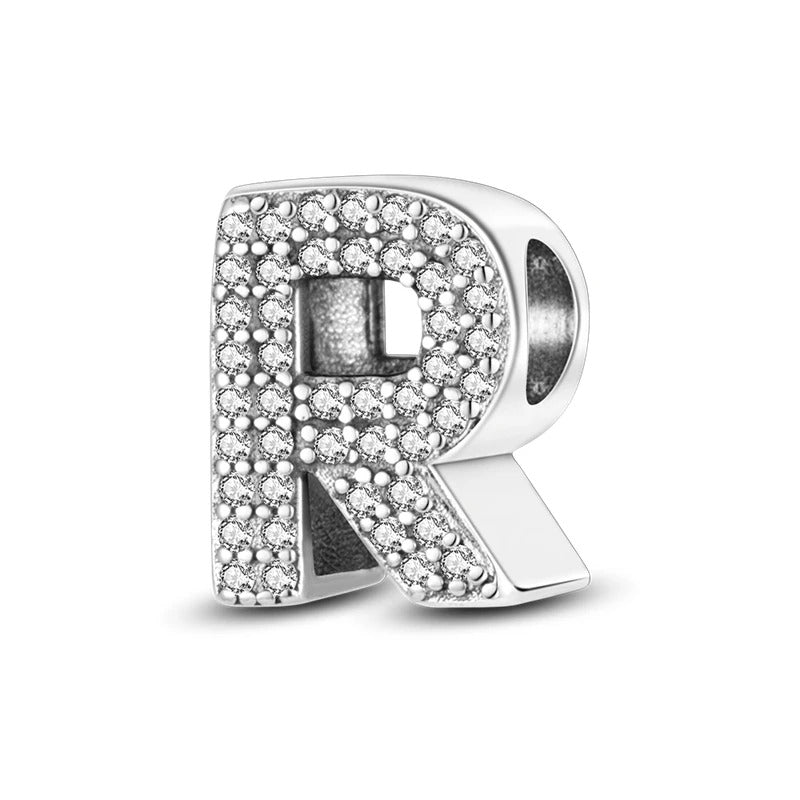 Sterling 925 silber Buchstabe R zweizeitig Anhänger Charm für Armband Compatible Pandora