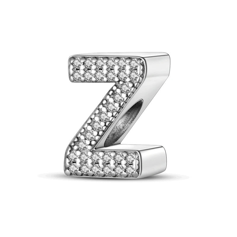 Sterling 925 silber Buchstabe Z zweizeitig Anhänger Charm für Armband Compatible Pandora