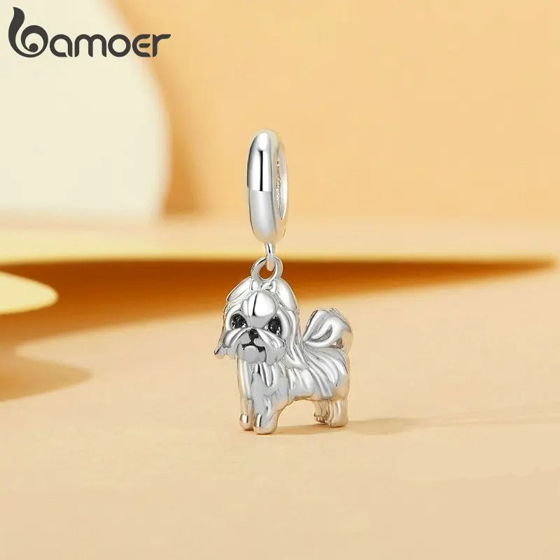 Sterling 925 silver Shih Tzu dog Charm