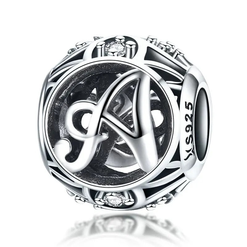 Sterling 925 silber Buchstaben Anhänger Charm für Armband Compatible Pandora1