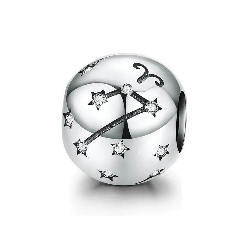 Sterling 925 Silver Horoscope sign - Constellation Stars charm