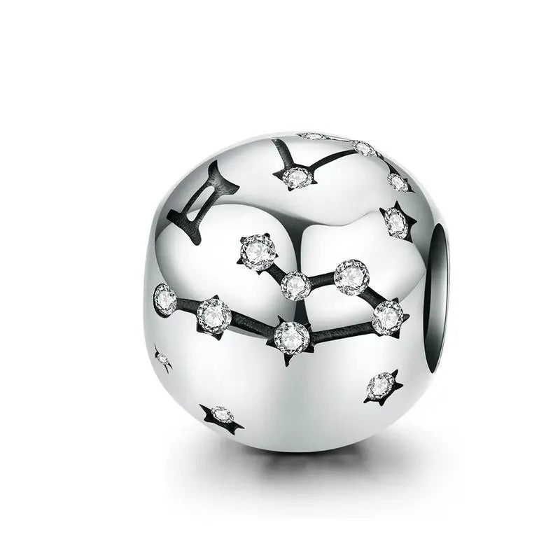 Sterling 925 Silver Horoscope sign - Constellation Stars charm