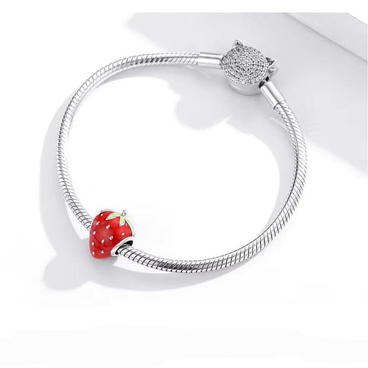 Sterling 925 Silver Strawberry Charm – Pandora Compatible