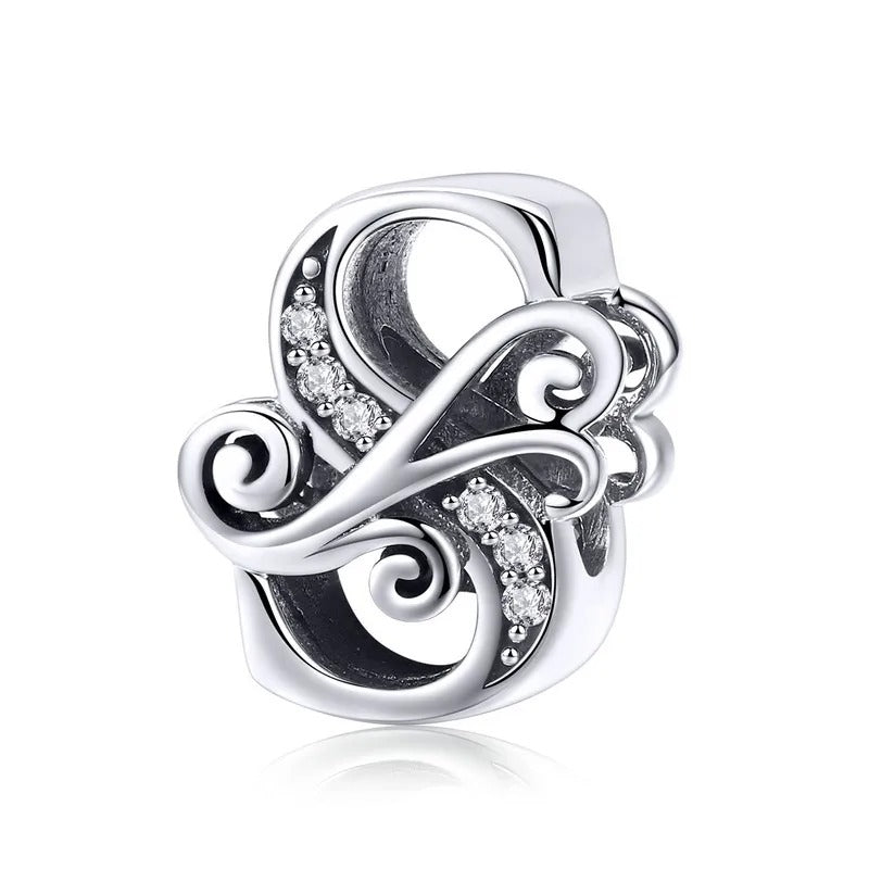 Sterling 925 silber Buchstabe Vintage stil S Anhänger Charm für Armband Compatible Pandora