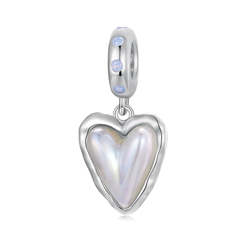 Vintage Perlen Herz-Charm aus 925 Silber Schmuck