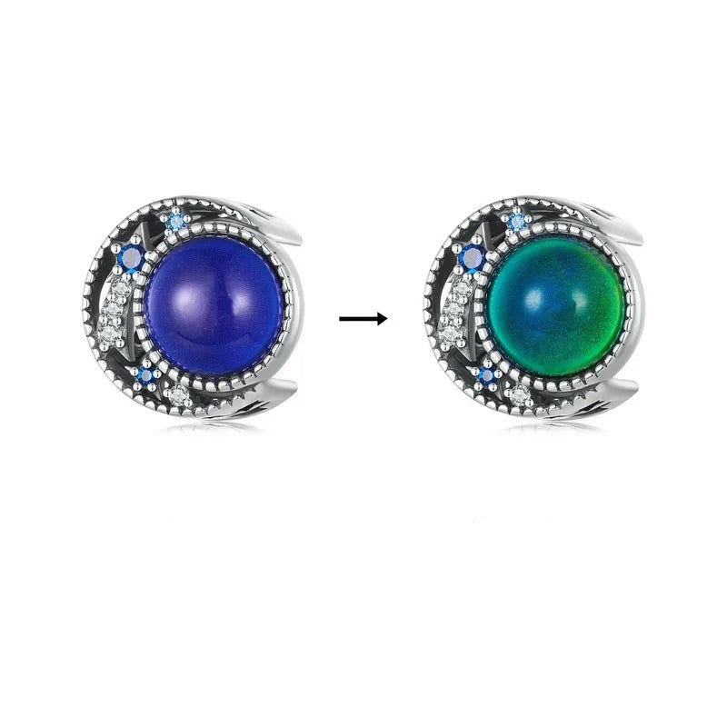 Sterling Silber 925 Charm Halbmond – temperaturwechselnde Farbe, kompatibel mit Pandora Armbändern