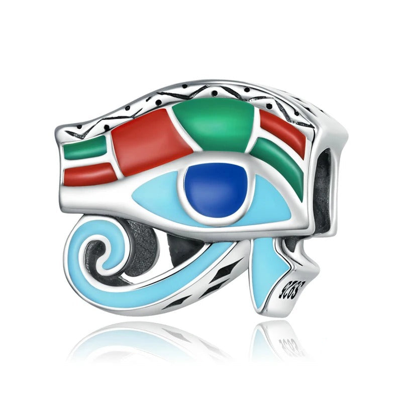 Charm-Anhänger aus ägyptischem Horusauge aus 925er Sterlingsilber – kompatibel mit Pandora