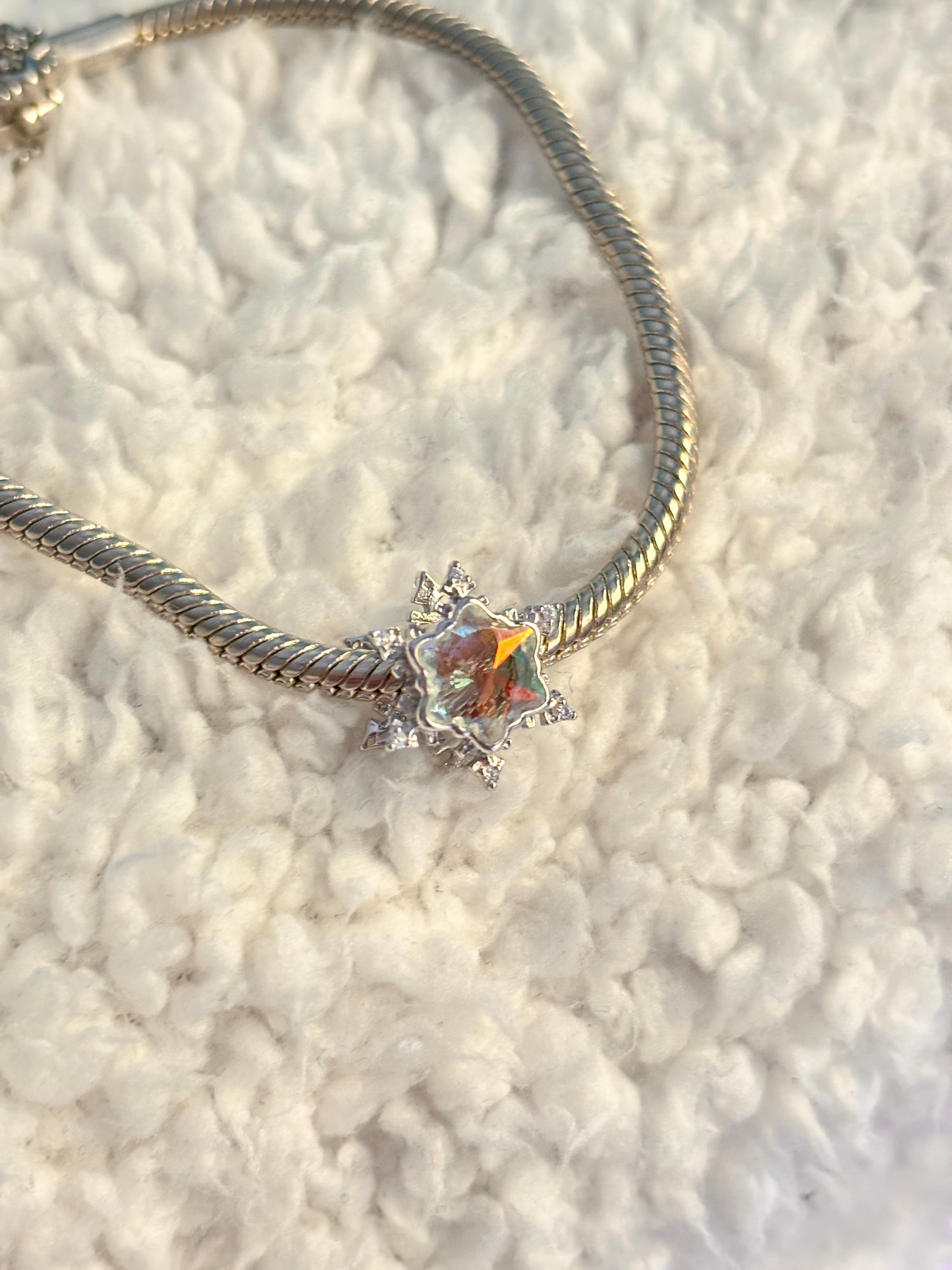 Sterling 925 Silver Icy Crystal Snow Charm – Pandora Compatible
