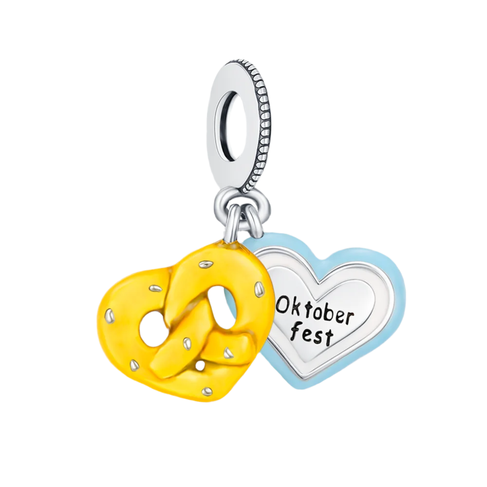 Oktoberfest Brezel Charm aus 925 Sterling Silber, Pandora kompatibe
