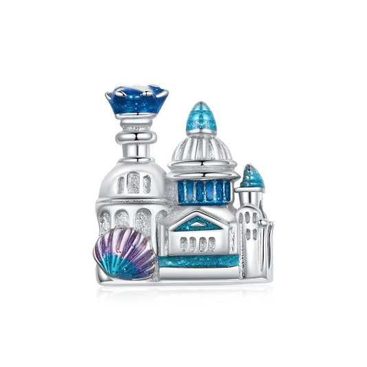 Sterling 925 silver Castle in the ocean charm