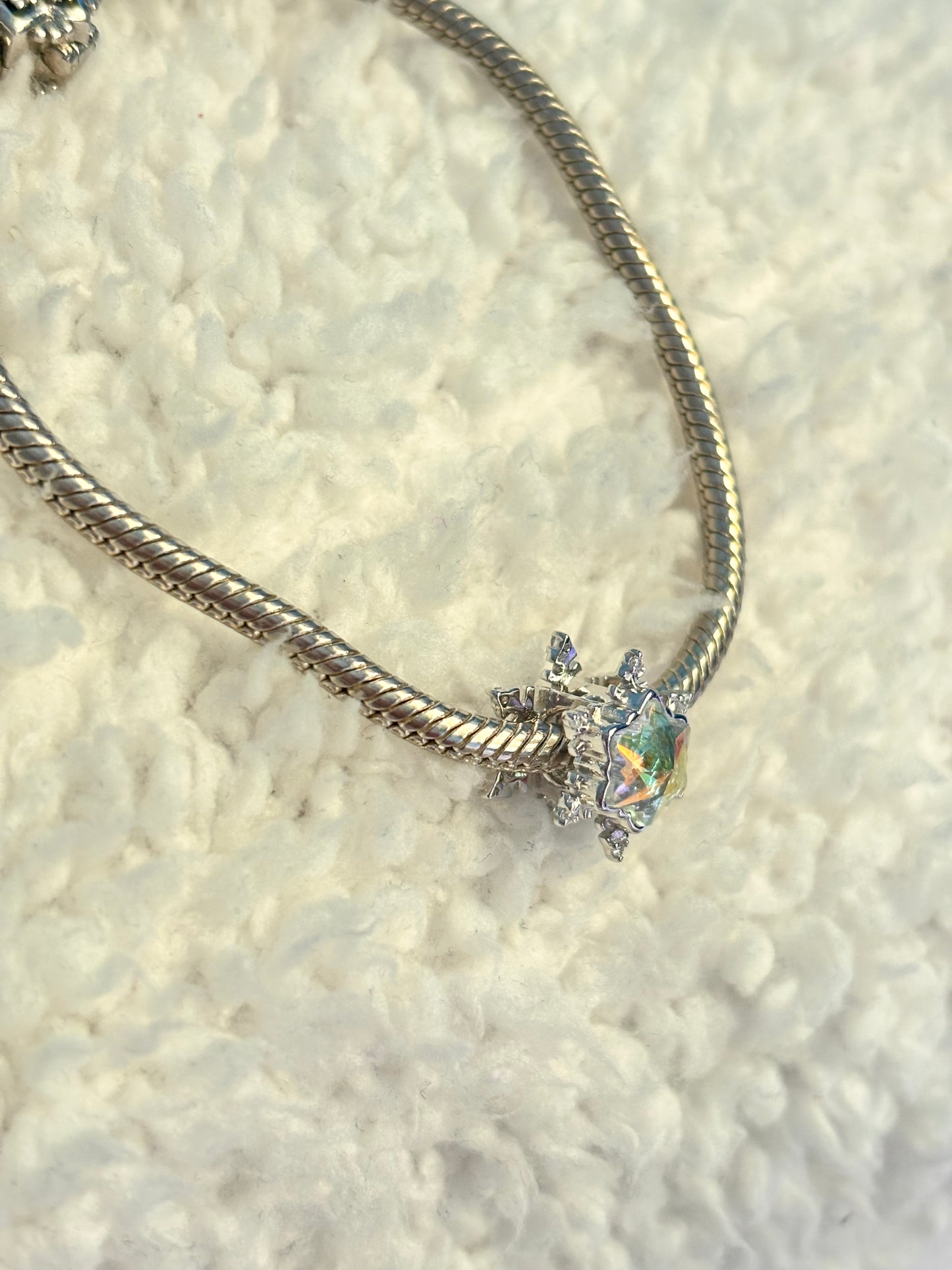 Sterling 925 Silver Icy Crystal Snow Charm – Pandora Compatible