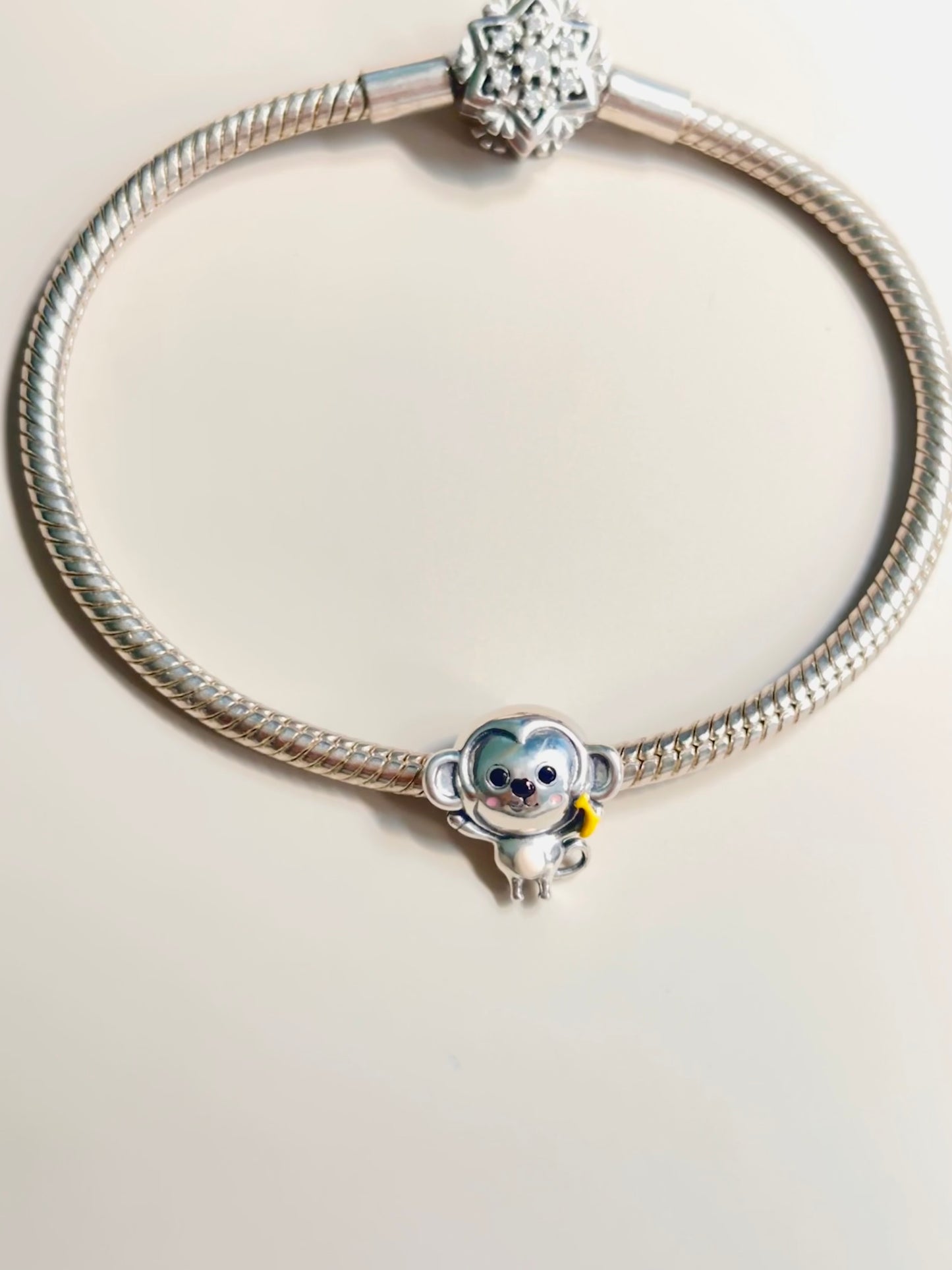 Sterling 925 Silber Charme Affe