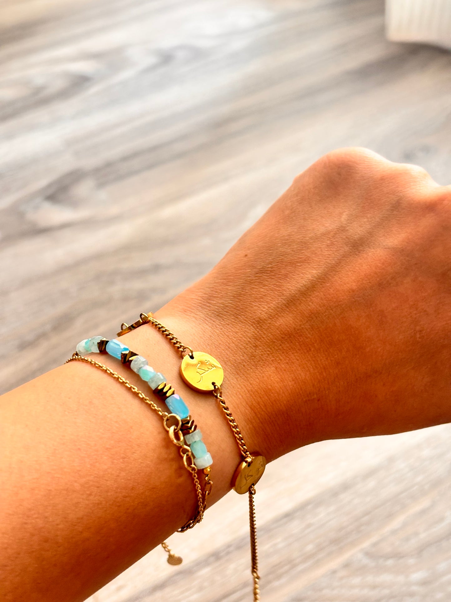 Stainless steel Arabic values calligraphy motivational bracelet