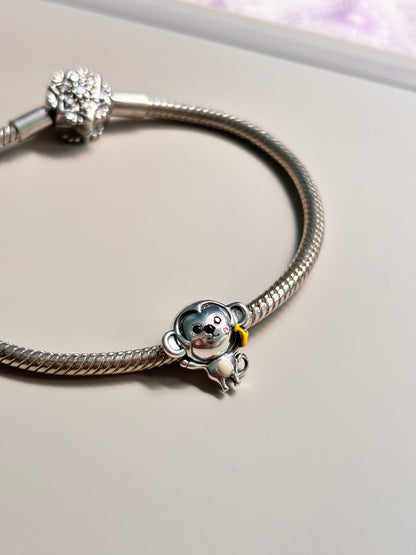 Sterling 925 Silber Charme Affe