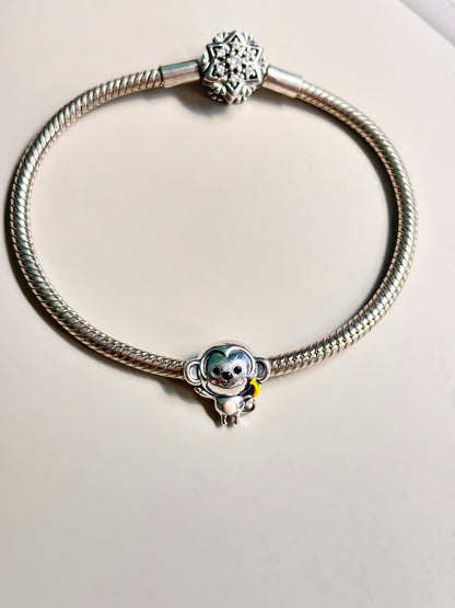 Sterling 925 Silber Charme Affe