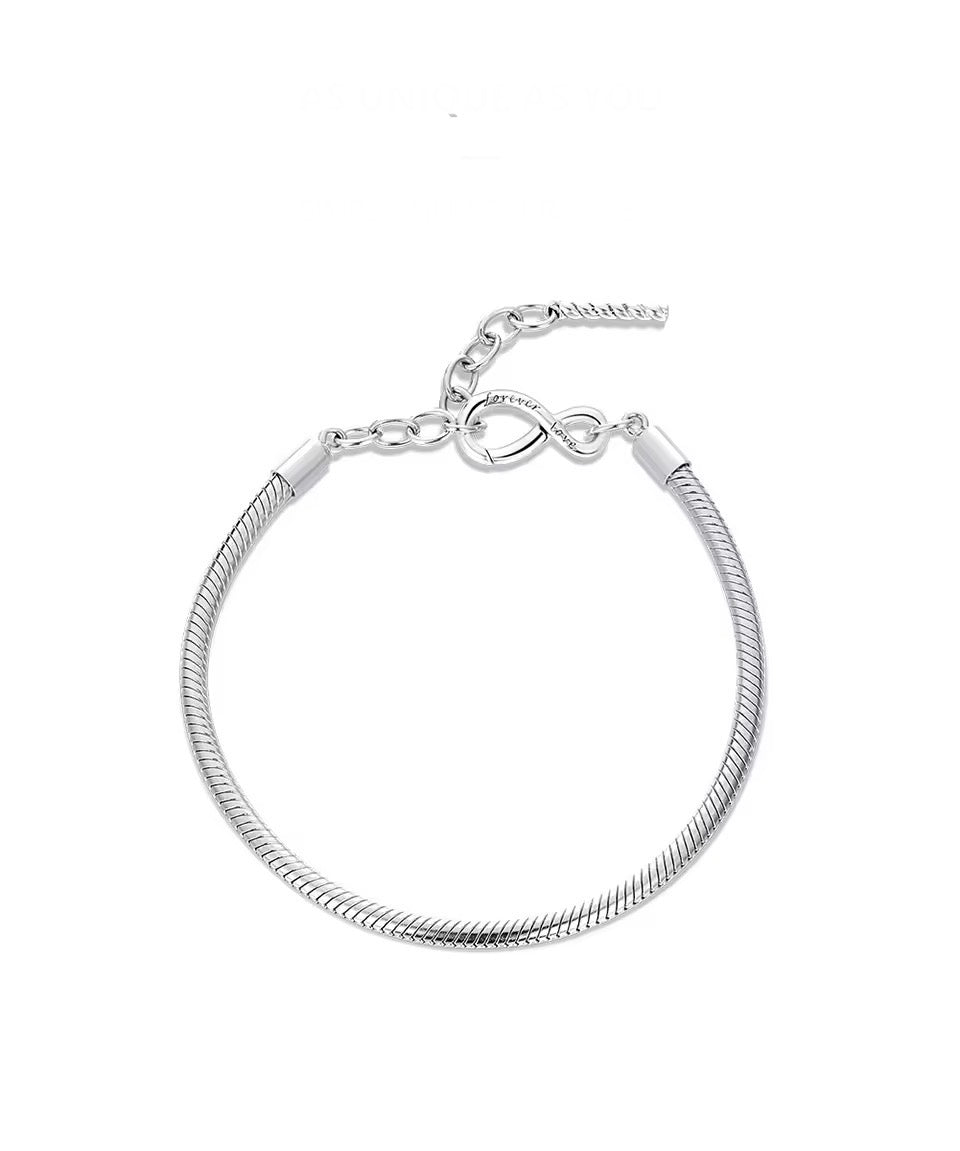 Sterling 925 Silber Unendlichkeitsschlangenarmband