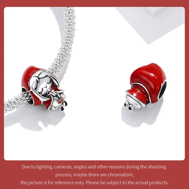 Sterling 925 silver Red hood Girl Charm