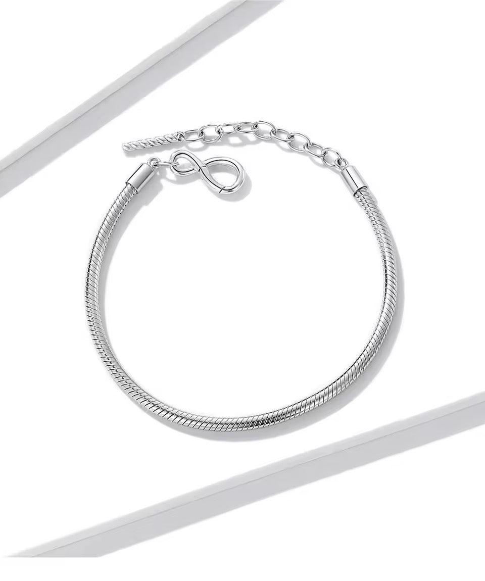 Sterling 925 Silber Unendlichkeitsschlangenarmband