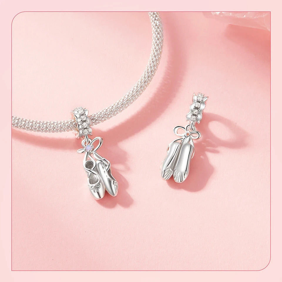 Sterling 925 silver Ballet shoes Charm