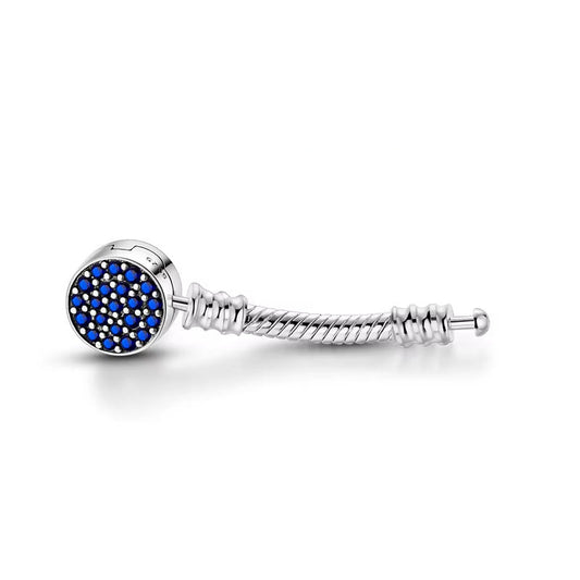 Charm-Armbandverlängerung aus Sterlingsilber 925 – Blaue Steine