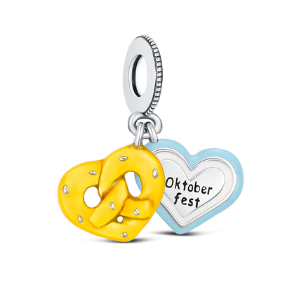 Sterling Silber 925 Charm Oktoberfest Brezel – kompatibel mit Pandora Armbändern