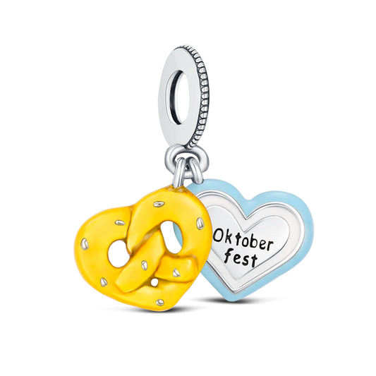 Sterling Silber 925 Charm Oktoberfest Brezel – kompatibel mit Pandora Armbändern