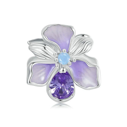 Sterling Silber Blumen Charm Symbol für Weisheit und Hoffnung
