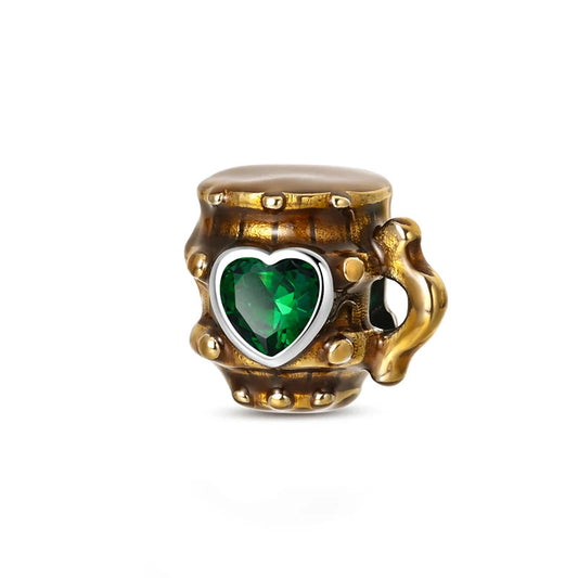 925 silver Oktoberfest beer mug charm bead. Traditional German beer stein charm for bracelet