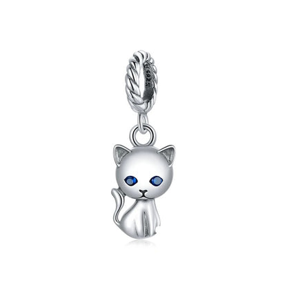 Sterling 925 Silver Cute Cat charm