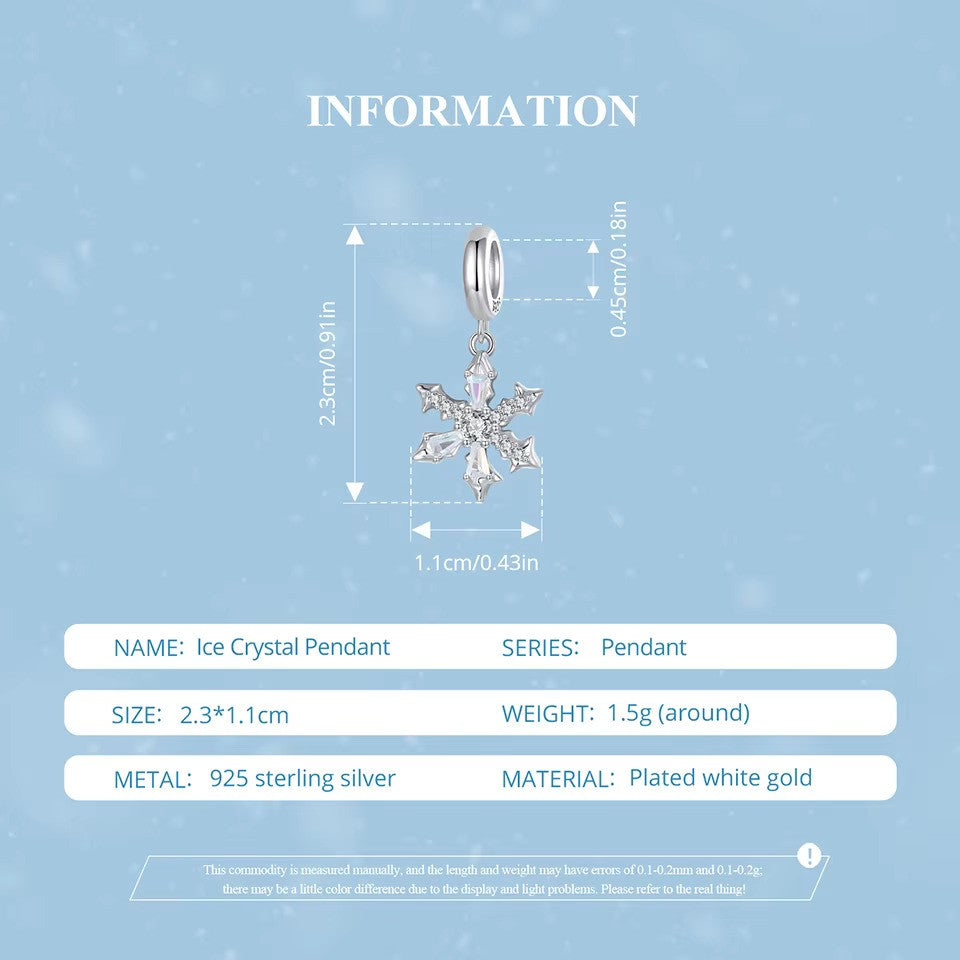 Sterling 925 Silver Snow flake Charm