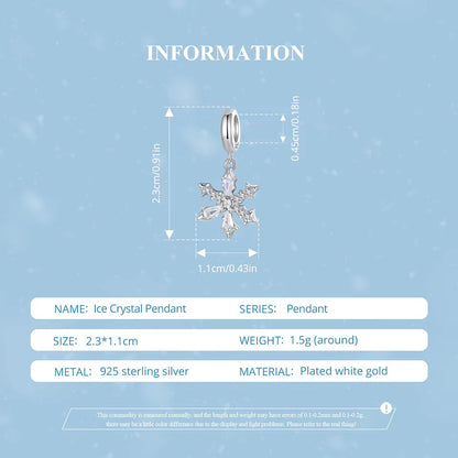 Sterling 925 Silver Snow flake Charm