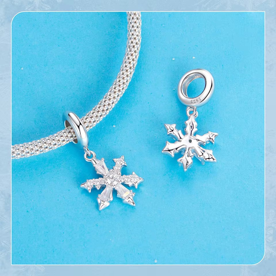 Sterling 925 Silver Snow flake Charm