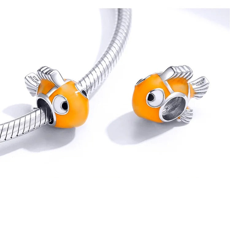 Sterling 925 Silver Clownfish Charm